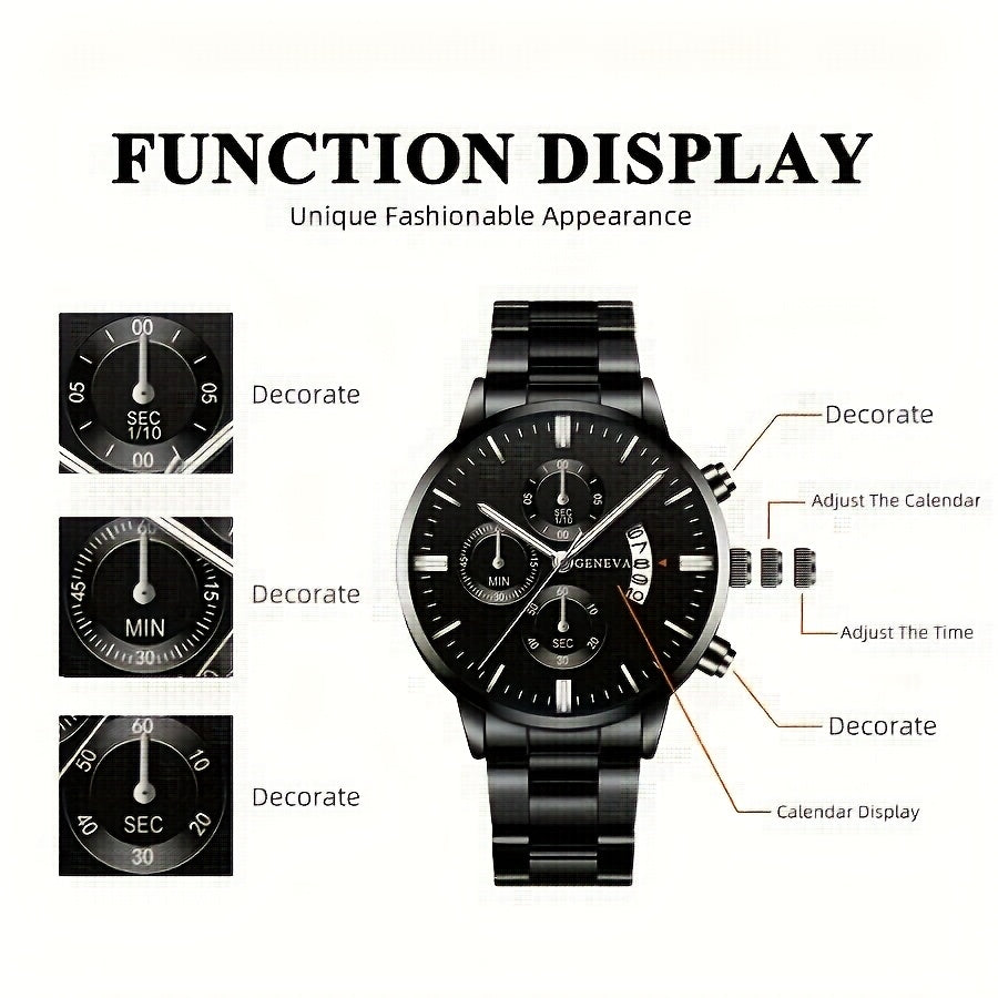 3pcs Men's Wrist Watch Set