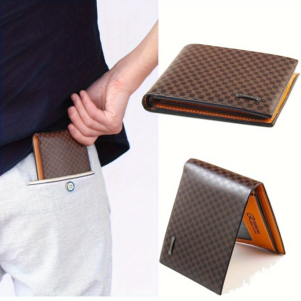 Brown checkered wallet